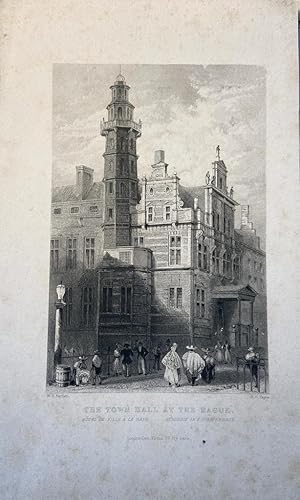 [Lithography, Lithografie, The Hague] The Town Hall at The Hague, Hôtel ...