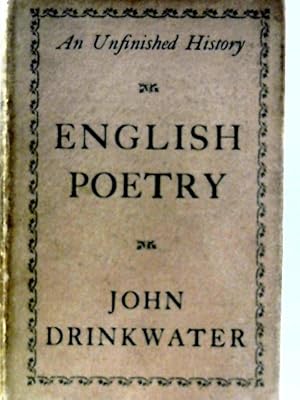 Image du vendeur pour English Poetry an Unfinished History mis en vente par World of Rare Books