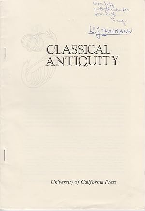 Immagine del venditore per Euripides and Aeschylus: The Case of the Hekabe. [From: Classical Antiquity, Vol. 12, No. 1, Apr. 1993]. venduto da Fundus-Online GbR Borkert Schwarz Zerfa