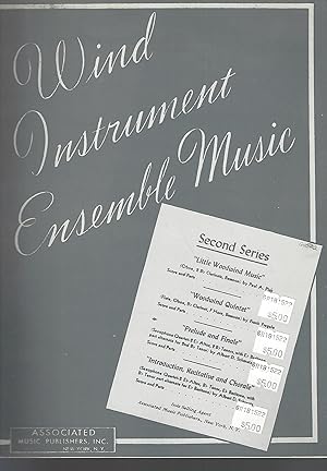 Seller image for Wind Instrument Ensemble Music. Prelude and Finale for Saxophone Quartet. 1948. Paper. for sale by Vada's Book Store