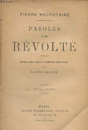 Seller image for Paroles d'un rvolt for sale by Le-Livre