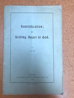 Imagen del vendedor de Sanctification or Setting Apart to God a la venta por Regent College Bookstore