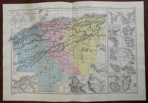 French Overseas Colonies Algeria Senegambia Madagascar Guyana 1878 Belin map