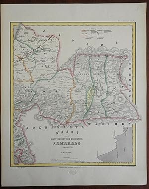 Eastern Samarang Dutch East Indies Indonesia Java c.1858 Haren large detail map