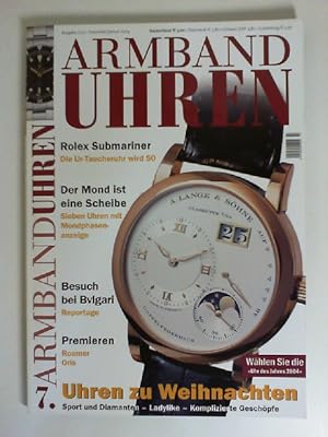 Immagine del venditore per Armbanduhren Ausgabe 7/03 - Dezember/Januar 2004. Thema Nr. 1: Mondphasenuhren - Besuch bei Bvlgari - Uhren zu Weihnachten - 50 Jahre Rolex Submariner. venduto da Buecherhof