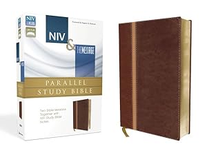 Immagine del venditore per NIV & The Message Parallel Study Bible : Dark Caramel/Black Cherry Italian Duo-Tone venduto da GreatBookPrices