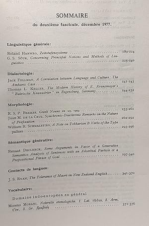 Orbis - bulletin international de documentation linguistique - TOME XXVI n°2 1977 - université ca...