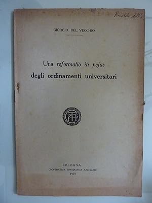 Imagen del vendedor de Una reformatio in pejus degli ordinamenti universitari a la venta por Historia, Regnum et Nobilia