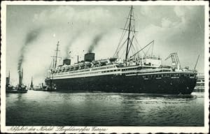 Ansichtskarte / Postkarte Dampfschiff Europa, Norddeutscher Lloyd Bremen, Abfahrt