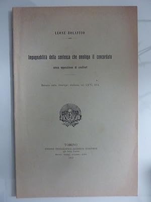 Seller image for Impugnabilit della sentenza che omologa il concordato senza opposizioni di creditori for sale by Historia, Regnum et Nobilia