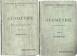 Bild des Verkufers fr Notions Elmentaires de Gomtrie Descriptive applique au dessin volume 1 et 2 zum Verkauf von dansmongarage