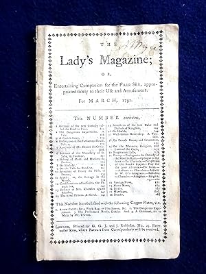Seller image for The Lady's Magazine or Entertaining Companion for the Fair Sex Appropriated Solely for Their Use and Amusement. March 1792. for sale by Tony Hutchinson