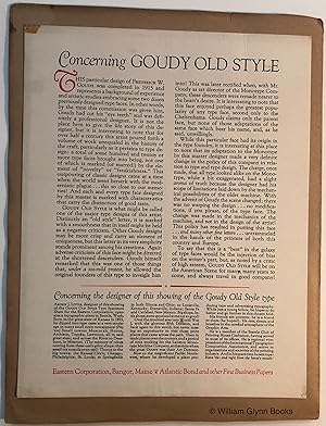 Concerning Goudy Old Style