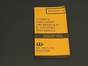 Carandini Andrea. Lavori senza gloria nell'antichità classica. De Donato Editore. 1975.