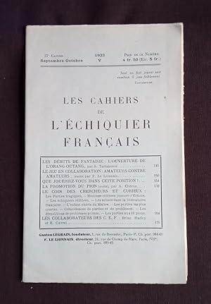 Les cahiers de l'échiquier français - N°5 1933