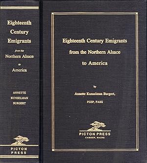 Bild des Verkufers fr Eighteenth Century Emigrants from the Northern Alsace to America zum Verkauf von Americana Books, ABAA