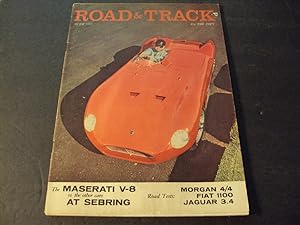 Road and Track June 1957 Maserati V-8, Morgan 4/4, Jaguar 3.4