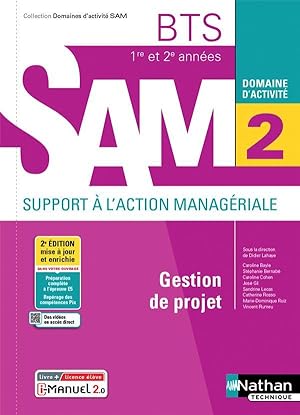 Image du vendeur pour domaines d'activits GPME : domaine d'activit 2 : gestion de projet : BTS SAM 1re et 2e annes (dition 2021) mis en vente par Chapitre.com : livres et presse ancienne