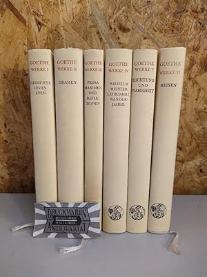 Goethe: Werke I.- VI.: 6 Bände komplett! Band 1.: Gedichte, West-östlicher Divan, Versepen, Band ...