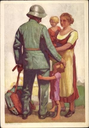 Ganzsache Künstler Ansichtskarte / Postkarte Huvel, E., Schweizer Bundesfeier 1929, Soldat beim A...