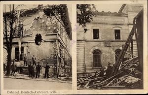 Bild des Verkufers fr Ansichtskarte / Postkarte Deutsch Avricourt Meurthe et Moselle, Zerstrter Bahnhof zum Verkauf von akpool GmbH