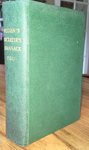 Immagine del venditore per John Wisden's Cricketers' Almanack for 1920 - rebound with original wrappers venduto da Pastsport