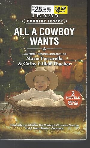 Bild des Verkufers fr Texas Country Legacy: All a Cowboy Wants zum Verkauf von Vada's Book Store