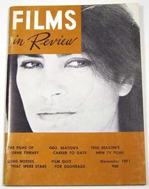 Immagine del venditore per Films in Review (November, 1971) venduto da Hang Fire Books