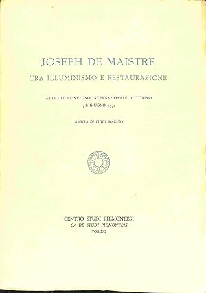 Joseph De Maistre tra illuminismo e resturazione