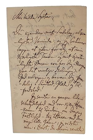 Egenhændigt brev til "Min hulde Syster" fra P. O. Brøndsted. - [ORIGINALT HÅNDSKREVET OG SIGNERET...