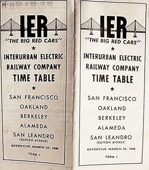 IER / The Big Red Cars / Interurban Electric / Railway Company / Time Table / San Francisco / Oak...