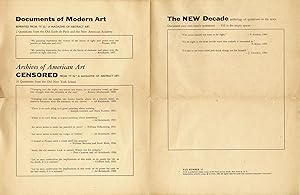 Seller image for Pax Number 13: Documents of Modern Art; Archives of American Art: Censored; The new decade for sale by Laurence McGilvery, ABAA/ILAB