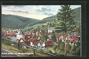 Bild des Verkufers fr Ansichtskarte Ruhla, Blick von der Gottesgabe zum Verkauf von Bartko-Reher