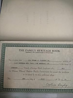 Immagine del venditore per Commons Family Heritage Book venduto da Early Republic Books