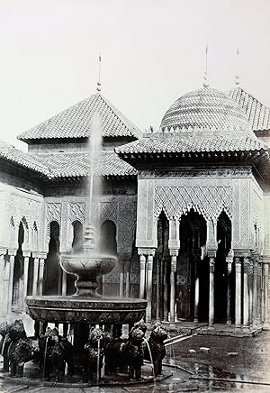 Postal de la fotografía La Alhambra. Fuente y Pabellón del Patio de los Leones. Granada
