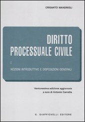 Bild des Verk�ufers f�r DIRITTO PROCESSUALE CIVILE VOL. 1 ED. 2011 NOZIONI INTRODUTTIVE E DISPOSIZIONI GENERALI zum Verkauf von Librightbooks
