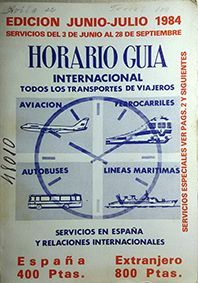 HORARIO GUIA INTERNACIONAL - JUNIO - JULIO 1984