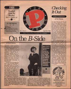 Imagen del vendedor de New York Press : New York's Free Weekly Newspaper, Vol. 1, No. 3 (April 29, 1988) a la venta por Specific Object / David Platzker