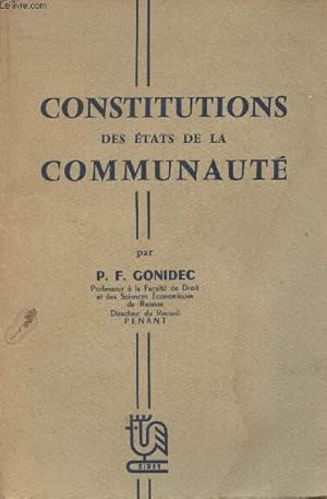 Seller image for Constitutions des Etats de la Communaut for sale by Le-Livre