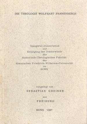 Imagen del vendedor de Die Theologie Wolfhart Pannenbergs. (Dissertation). a la venta por Brbel Hoffmann