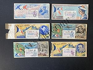 6 TICKETS DE LOTERIE NATIONALE-LES AILES BRISEES-1966-1967