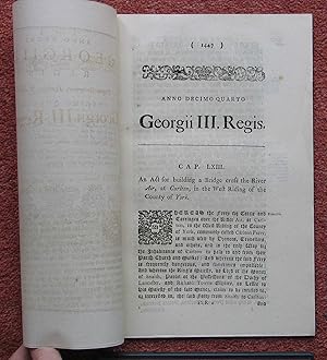 Bild des Verkufers fr Building a Bridge cross the river Air, at Carlton, in the west riding of the county of York. 20 Pages plus title page. zum Verkauf von Booksold U.K.