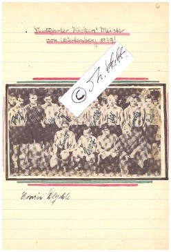 STUTTGARTER KICKERS als Meister von Württemberg 1939