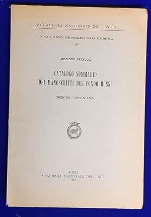 Catalogo sommario dei manoscritti del Fondo Rossi, Sezione corsiniana.