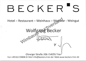 Bild des Verkufers fr Original Autogramm Wolfgang Becker Sternekoch /// Autograph signiert signed signee zum Verkauf von Antiquariat im Kaiserviertel | Wimbauer Buchversand