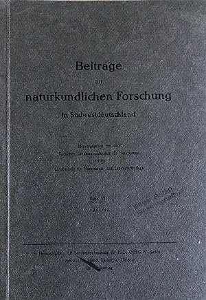 Beiträge zur naturkundlichen Forschung in Südwestdeutschland - Band VIII 1948/49