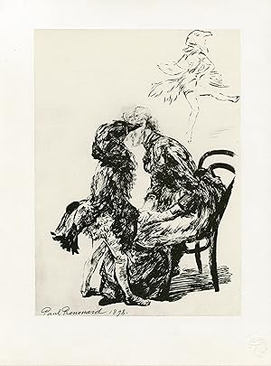 "AVANT LE BALLET" Lithographie originale entoilée de Paul RENOUARD pour "L'ESTAMPE MODERNE" avec ...
