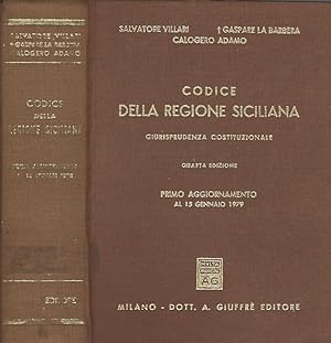 Bild des Verkufers fr Codice della Regione Siciliana Giurisprudenza Costituzionale zum Verkauf von Biblioteca di Babele