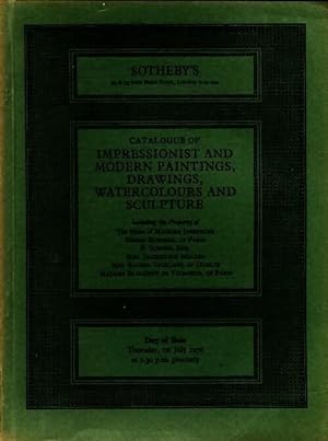 Catalogue of impressionist and modern paintings drawings watercolours and sculpture. Catalogue of...