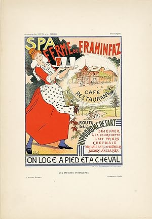 "SPA FERME de FRAHINFAZ" Planche originale entoilée "Les AFFICHES ÉTRANGÈRES" / G. BOUDET éditeur...